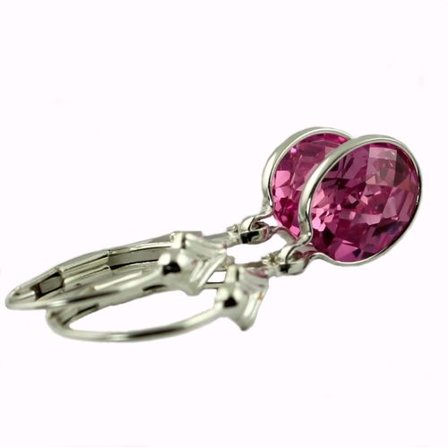 Pure Pink Topaz, 925 Sterling Silver Leverback Earrings, SE001