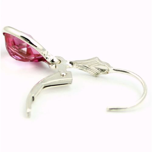 Pure Pink Topaz, 925 Sterling Silver Leverback Earrings, SE001