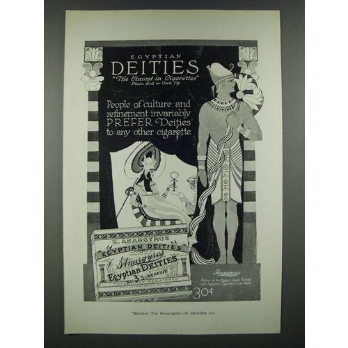 1919 Egyptian Deities Cigarettes Ad - People of Culture and Refinement