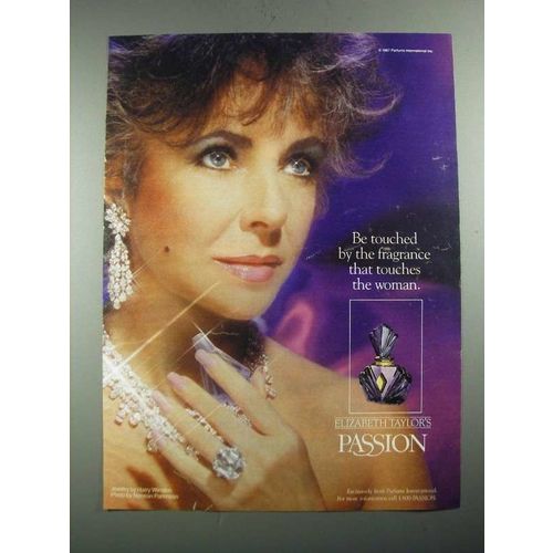 1987 Elizabeth Taylor's Passion Perfume Ad - Be Touched By