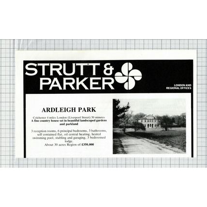 Ardleigh Park Colchester Essex House Sale Advert - 1986 Cutting