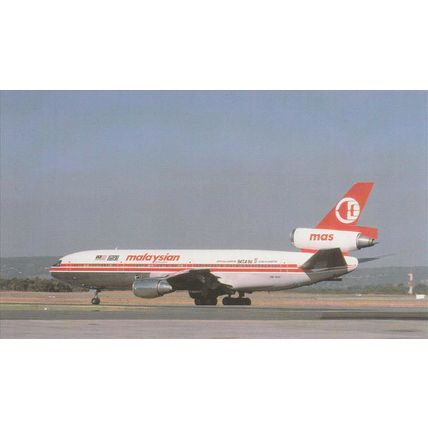 Malaysian Airline System Douglas DC10 30 Civil Aviation Postcard (A18647)
