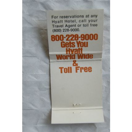 Matchbook Cover Hyatt Hotels