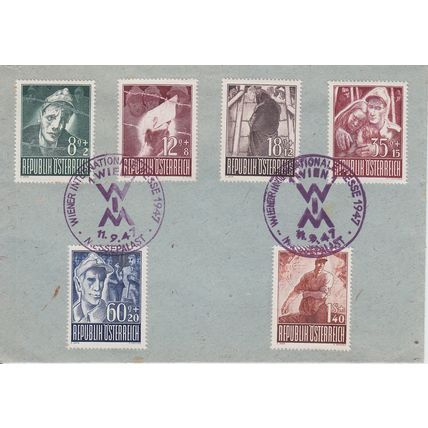 ÖSTERREICH AUSTRIA [1947] MiNr 0829-34 ( Brief ) [01] Messestempel