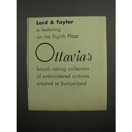 1952 Lord & Taylor Ottavia's Curtains Advertisement