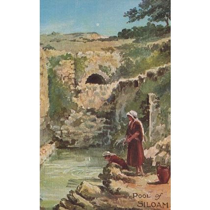 Pool Of Siloam Antique Oilette Postcard