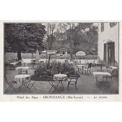 Hotel Des Rhone Alpes Abondance Jardin Antique French Advertising Postcard