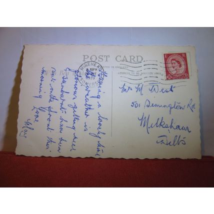 multiview, MINEHEAD, SOMERSET used postcard 1959 postmark girl in bikini =