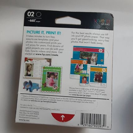 Genuine HP Ink Cartridge 02 Black Photosmart Sealed Box Malaysia Sept. 2011