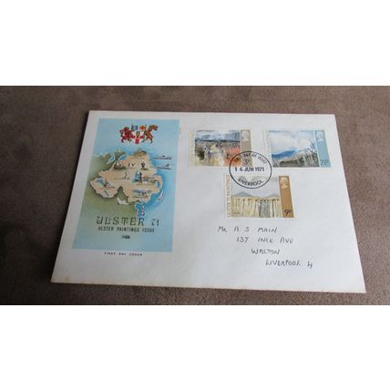 1971 Philart GB FDC Cover - Ulster Paintings / Artists - Liverpool frank