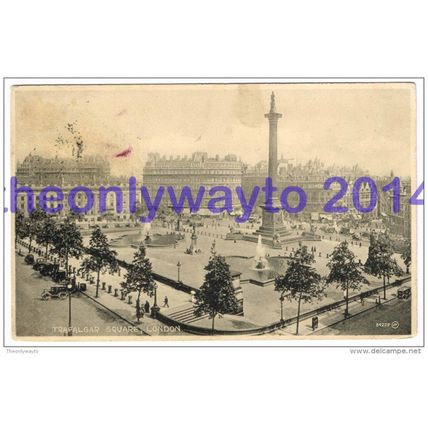 Trafalgar Square, London, England, 1924, Postcard
