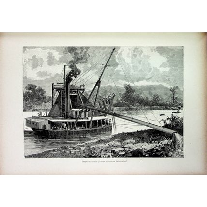 American Dredger, Panama Canal, Book Illustration (Print), 1895