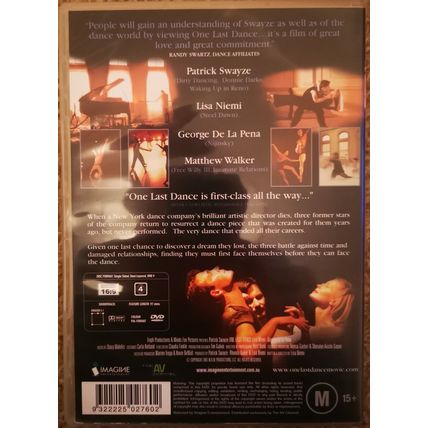 One Last Dance DVD Patrick Swayze Lisa Niemi George de la Peña Timothy Weber