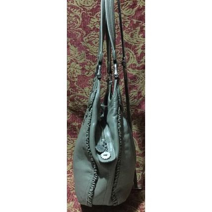 A Very Beautiful Gray Leather Braun Buffel Handbag
