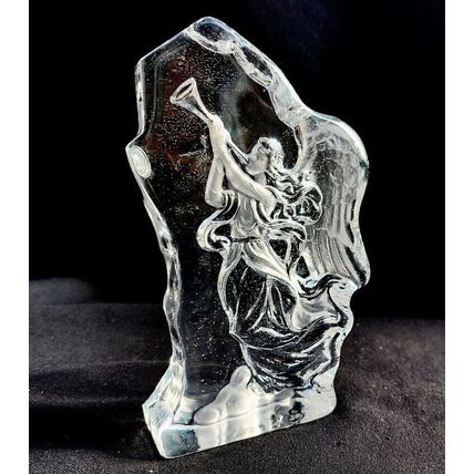 Crystal Glass Angel Plaque Ornament