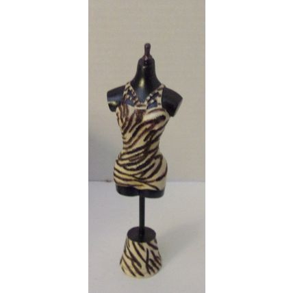 Town Square Dollhouse Miniatures Resin Dress& Form Zebra Striped Swimsuit 1:12