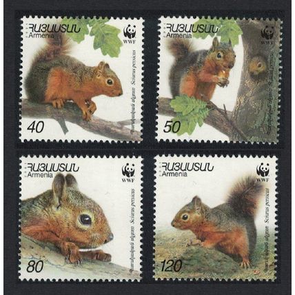 Armenia WWF Squirrel 4v 2001 MNH SG#484-487 MI#435-438 Sc#632 a-d