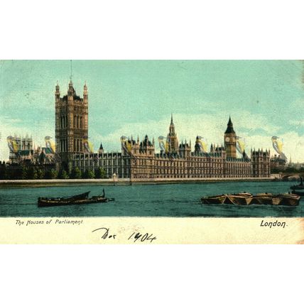 Houses Of Parliament, London, Rare Hartmann Postcard, 1904