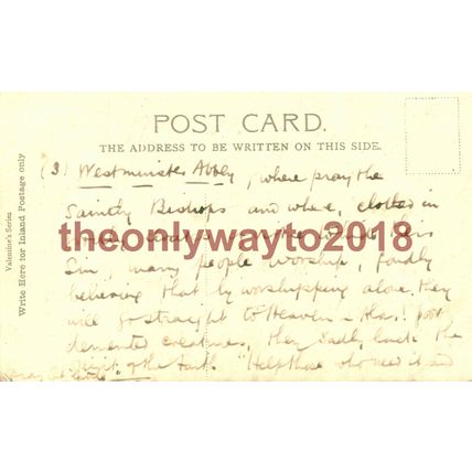 Westminster Abbey, London, Valentines Moonlight Postcard 1900s?