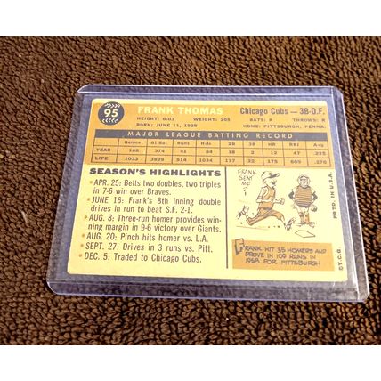 1960 Topps 95 Frank Thomas Chicago Cubs Third Base 5.0 FN Light Crease