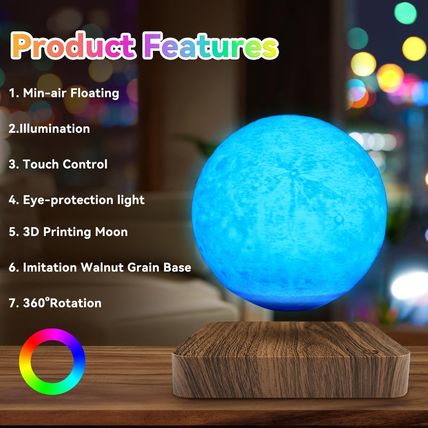 Flagest Floating Moon Lamp 16 Colors Adjustable Brightness Levitating Moon Lamp