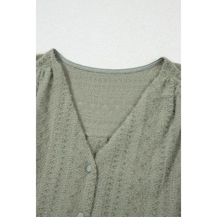 Laurel Green Flutter Sleeve Lace V Neck Shirt