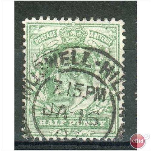 GB stamps 1902-10 - 1/2d SG215 Muswell Hill cancel 1