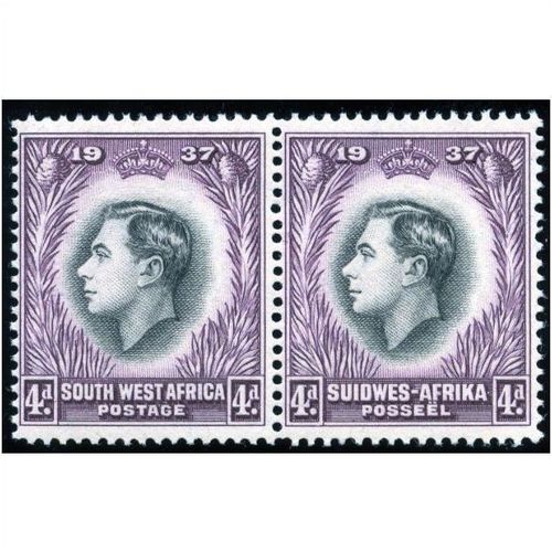 South West Africa KGVI 1937 Coronation 4d Black & Purple Unmounted Mint NM SG102