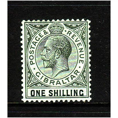 GIBRALTAR 1912 SG 81 1s BLACK AND GREEN M / MINT#1