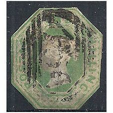 1847 SG55 1/- Green Embossed Cut to Shape Good/Fine Used ...