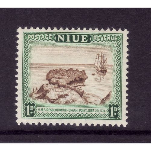 NIUE 1950 1d HMS RESOLUTION SG 114 U/M MINT#3