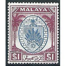 Negri Sembilan 1949 SG60 $1 Blue & Purple Mounted Mint .. ..