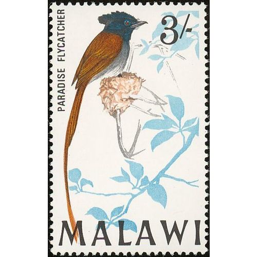Malawi QEII 1968 Bird 3/- African Paradise Flycatcher Mounted Mint SG 319 stamp