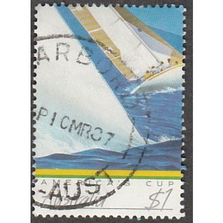 Australia 1987 $1.00c Value. America,s Cup. Fine Used
