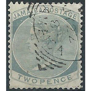 Jamaica 1885 SG20 2d Grey Wmk Crown CA Fine Used . ..