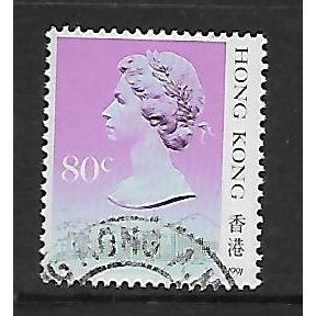HONG KONG 1991 80c MULTICOLOURED SG 605 FINE USED#