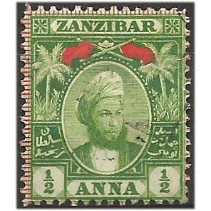 Zanzibar 1896 SG156 1/2a Yellow-Green Fine Used . ..