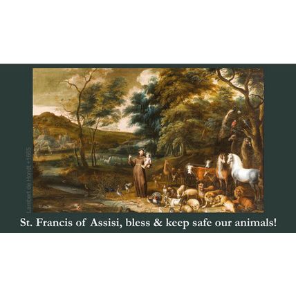 St. Francis of Assisi Brown Pet Collar Medal with two FREE Prayer Cards