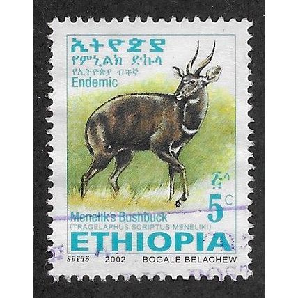 ETH 2002 5c 'MENELIKS BUSHBUCK' (SMALL) FINE USED (EBID70-219)