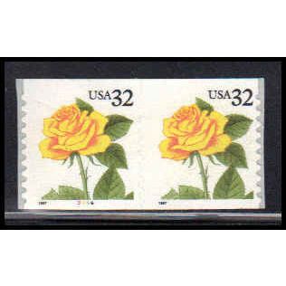 3054 32c Yellow Rose Fine MNH CNP Left 3444 PA1878