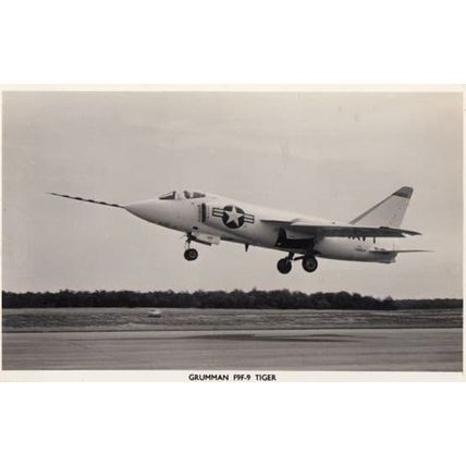 Grumann F9F-9 Tiger WW2 Plane Military Real Photo WW2 Aircraft Postcard