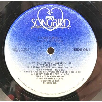 WILLIE NELSON Family Bible 1980 LP Vinyl Record US Gov. PX Overseas Only Edition