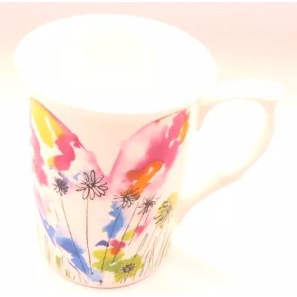 Hearts & Flowers Mug Bone China 10 CM Gift Microwave Dishwasher Proof Ceramic