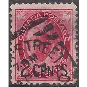 Canada 1899 SG171 2c on 3c Carmine Good/Fine Used .