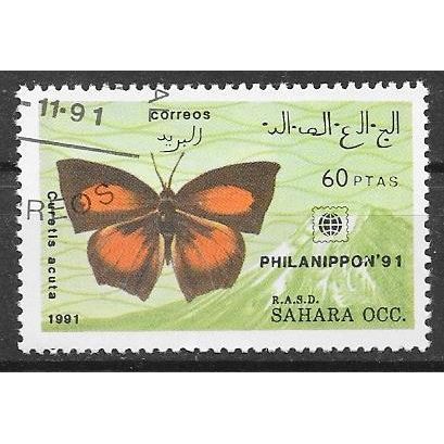 Sahara 1991 Butterfly OBLITERE ( USED )