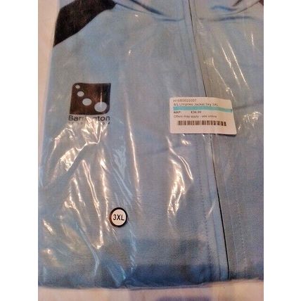 Barrington Sports 3XL Umpires Jacket Light Sky Blue Men's - Full Length Zip