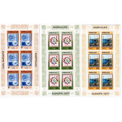 Gibraltar 1977 Amphilex 77 sheetlet set un mounted mint (DB)