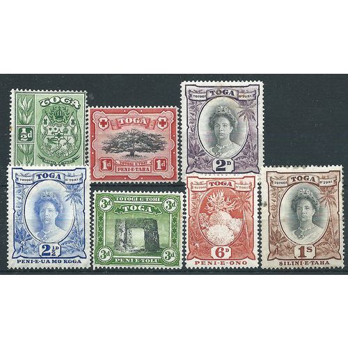 Tonga 1942 Pictorial Definitive Set to 1/- SG74-80 Mounted Mint....