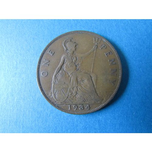 1934 GEORGE V ONE PENNY FREE POST. (a) AAF