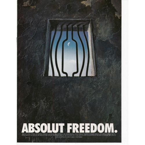 Absolut vodka vintage Full Page Print Ad March 1997
